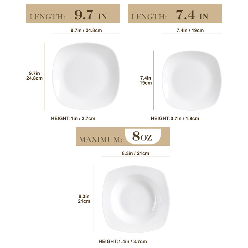 Alisi 36 Piece Porcelain China Dinnerware Set - Service for 12