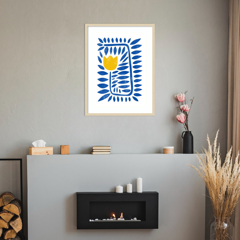 «Tulip Harmony» par Bainai, impression sur bois encadrée, H 33 po x l 25 po, Svelte naturel