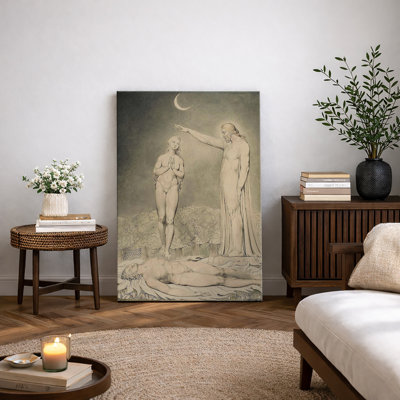 Vintage Biblical Creation of Eve Scene Artwork, Adam and Eve Story Pictures, Framed Canvas Giclee Print Wall Art