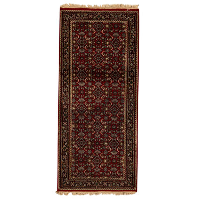 High-Quality Hand-Knotted Red And Navy Area Rug