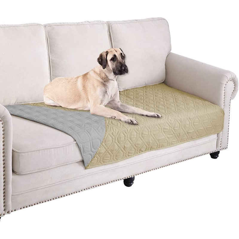 Couverture imperméable pour lit de chien pour canapé réversible, Gris/beige, L 30 po x L 70 po