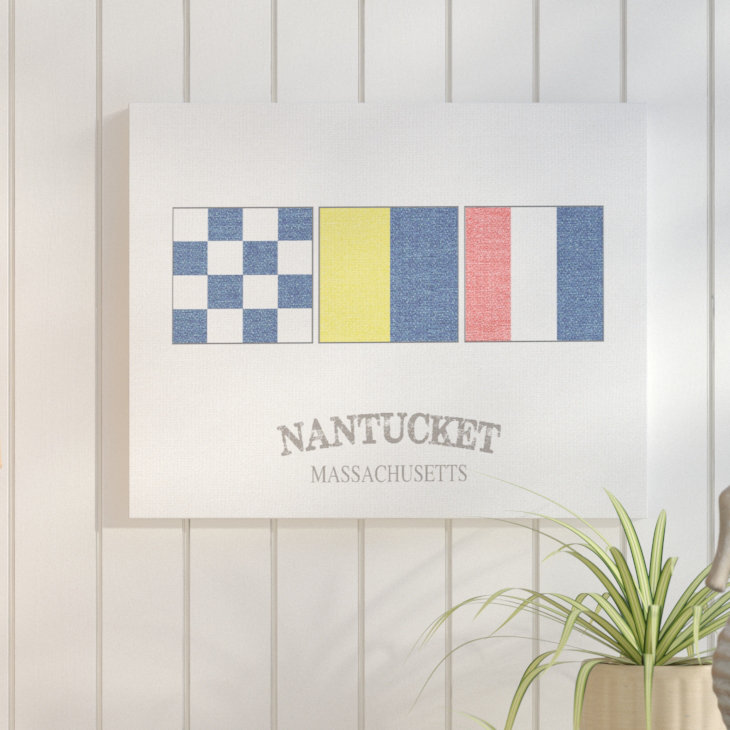 «Nantucket Nautical Flags», reproduction d'impression, Toile tendue, H 24 po x l 30 po