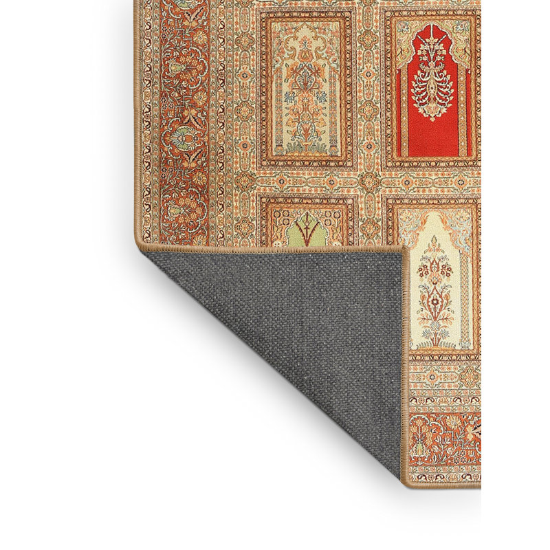 Tapis contemporain brun / noir / bleu, Rectangle 4 pi x 6 pi