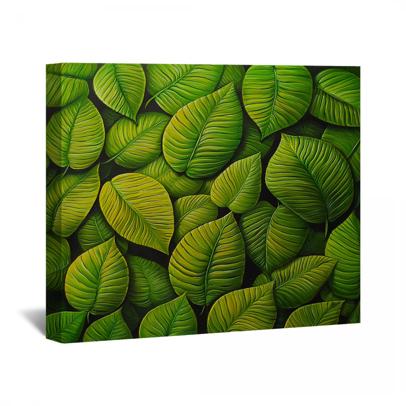 Toile à motif de feuilles - Décoration murale florale, H 11 po x l 14 po