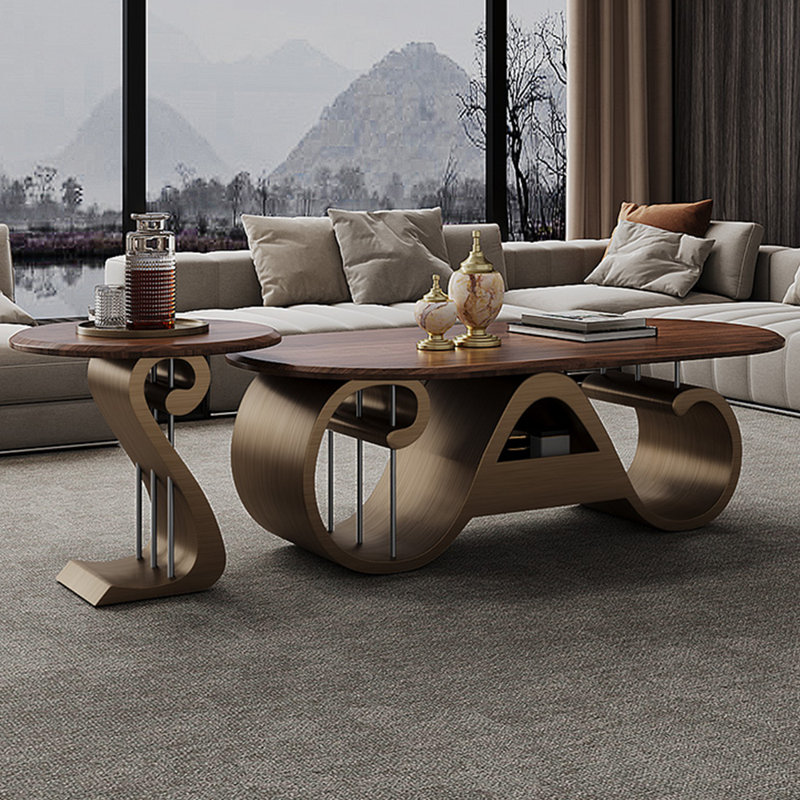 High-end simple solid wood creative coffee table, 20.47" H x 70.87" W x 27.56" D
