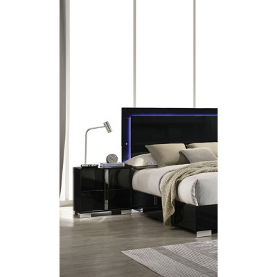 Finition UV de couleur noire avec table de chevet 1pc