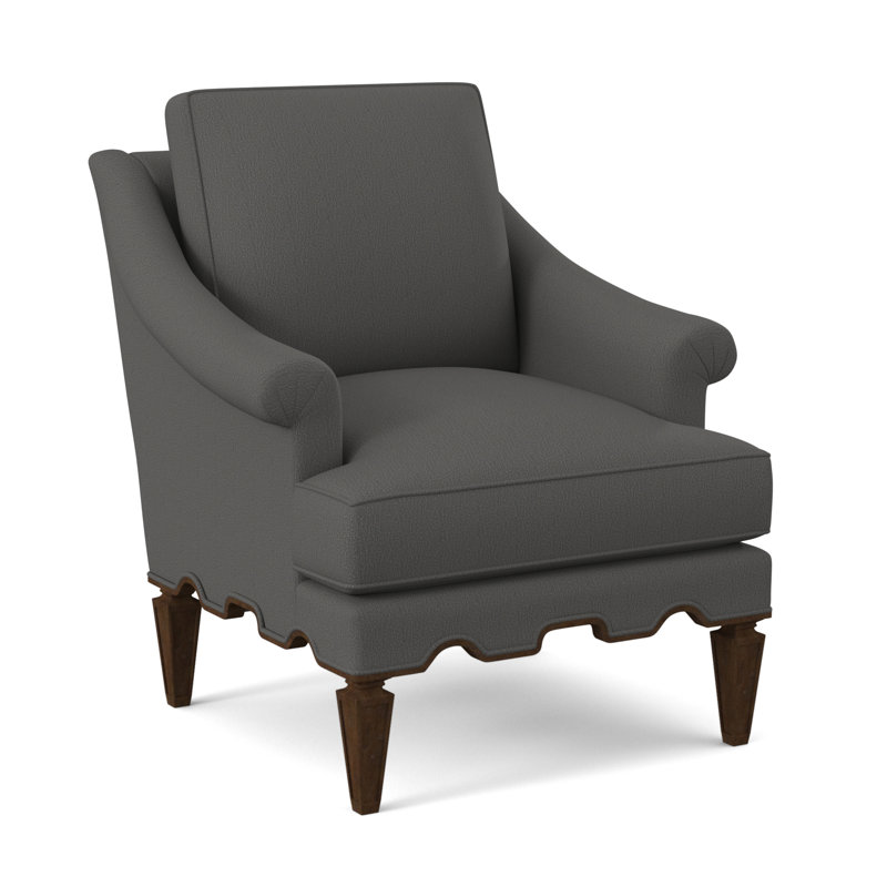 Palm Armchair, American Walnut, Margaret Ebony Polyester Blend