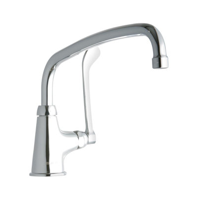 Single Hole with Single Control Faucet with 12" Arc Tube Spout 6" Wristblade Handle Chrome