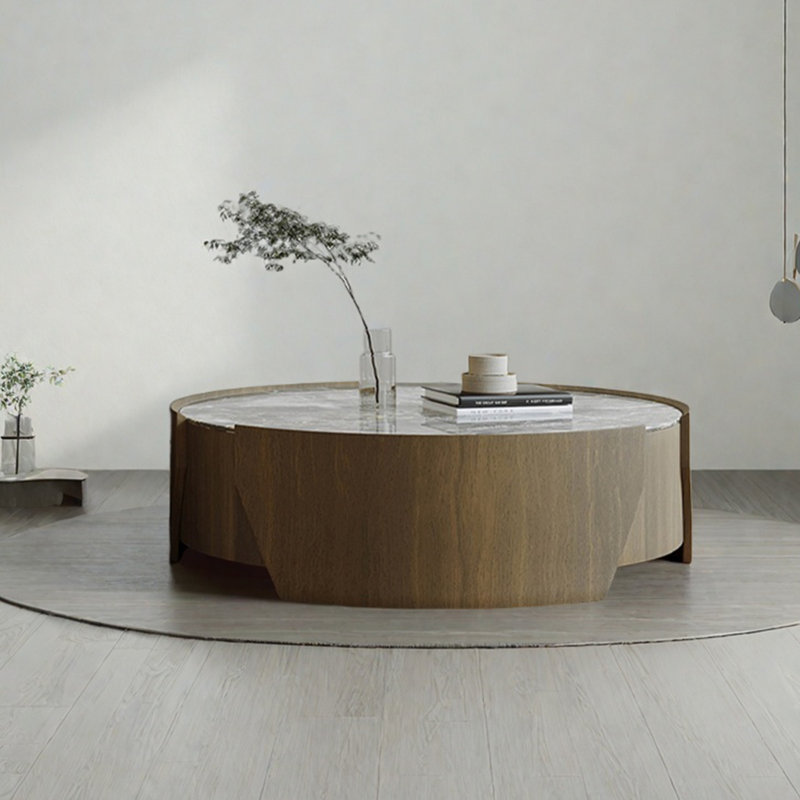 Table basse ronde en pierre supercristalline