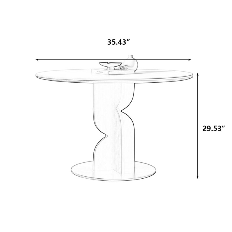 Table de salle à manger en acier inoxydable brossé mat, H 29,53 po x L 35,43 po x l 35,43 po, Noir/noyer