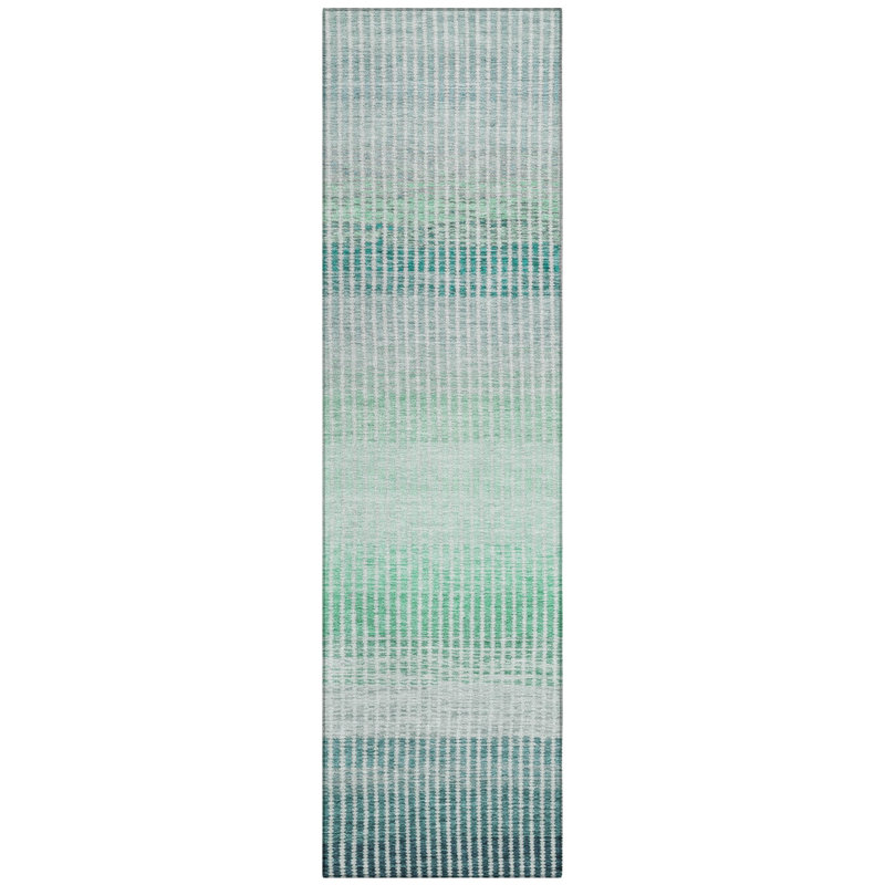 Machine Washable Indoor/Outdoor Jouett ACN2313 Stripes Rug, Runner 2'3" x 7'6"