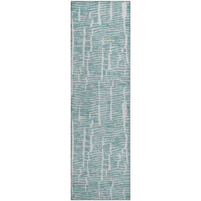 Premium Machine Washable Prisco Teal Rug
