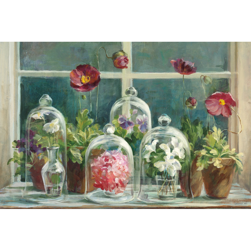 Impression sur toile tendue, "Purple Poppies" par Danhui Nai, H 8 po x l 12 po, Pas de tapis, Toile tendue