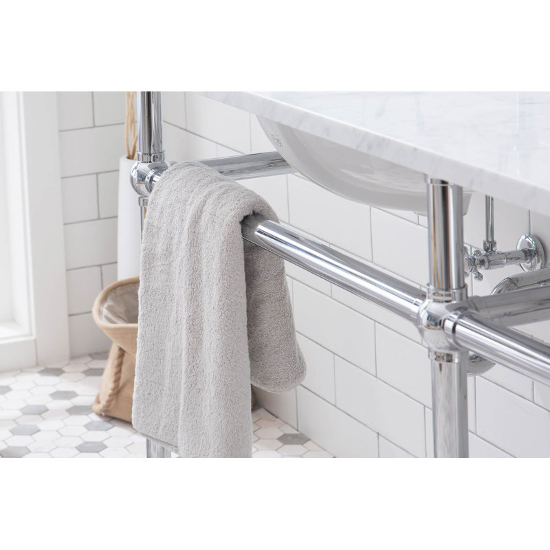 Embassy 33" Tall Stone Oval Console Bathroom Sink with Overflow, Chrome