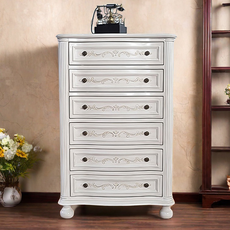 Chic Mediterranean-Inspired 6-Drawer Accent Chest