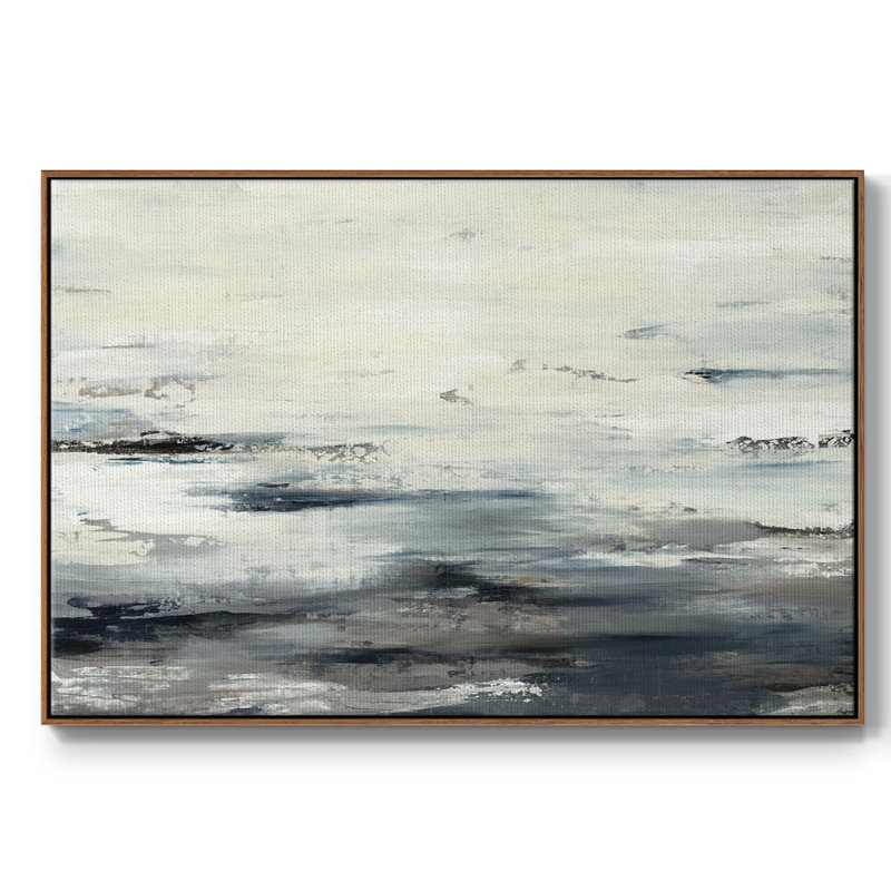 «On the Stormy Seas», reproduction sur toile flottante, Cadre flottant noyer, H 25 po x l 17 po x P 2 po