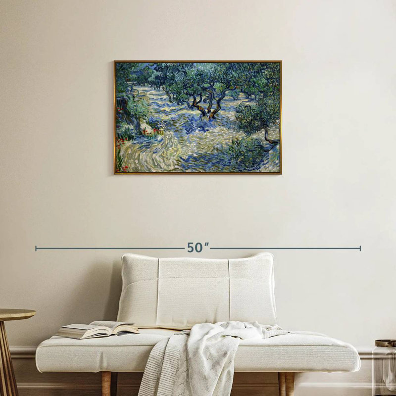 Olive Orchard 1889, Cadre flottant doré, 31 po x 21 po