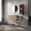 Meuble-lavabo mural avec lavabo et armoire latérale, portes à fermeture douce, armoire combinée-1154733077