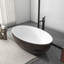 Baignoire de trempage autoportante à surface solide de 67 pouces, blanc mat et noyer, d'une seule pièce, idéale pour la salle de bain dans les hôtels avec surface 67 * 38,2 * 22, finition, espaces de conception simple