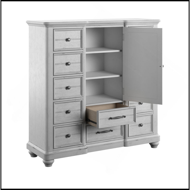 Commode principale 12 tiroirs grise avec armoire