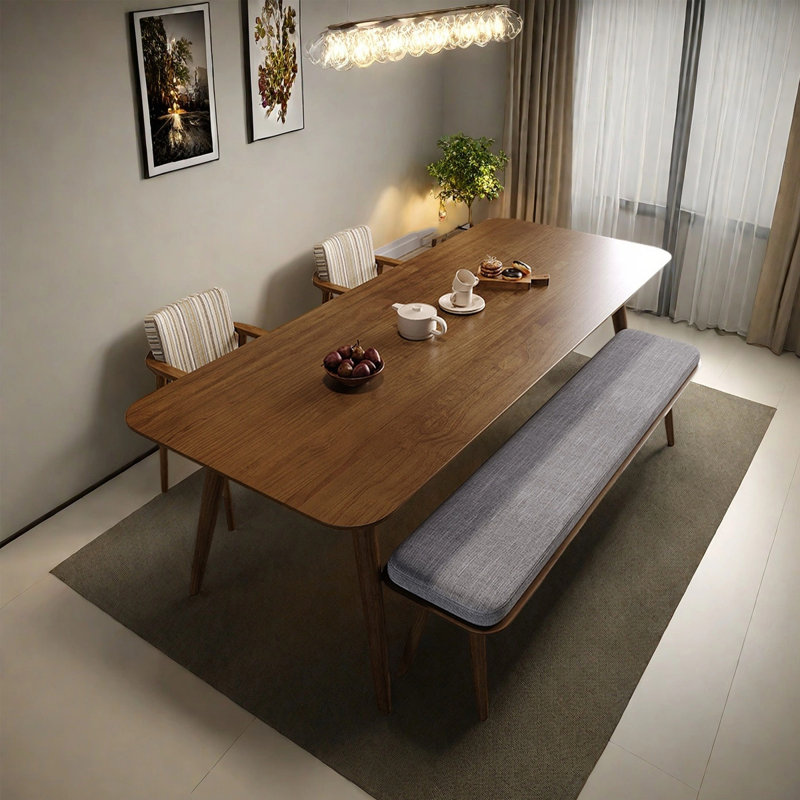 Table de salle à manger spacieuse de style nordique, H 29,53 po x L 70,87 po x l 31,5 po