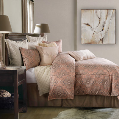 Sedona Pale Sienna Aztec Print Jacquard Southwestern Comforter Set