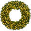 Artificial Pre-Lit Fir Christmas Wreath Decoration w/ LED Lights, 930 Tips, Power Plug-In-967793161