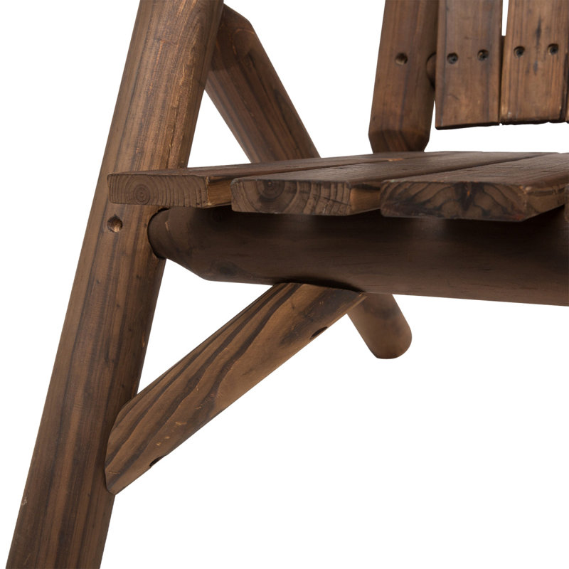 Outdoor Weather Resistant Acacia Wood Adirondack Dining Chairs (Set Of 2), Grey Finish, Brown