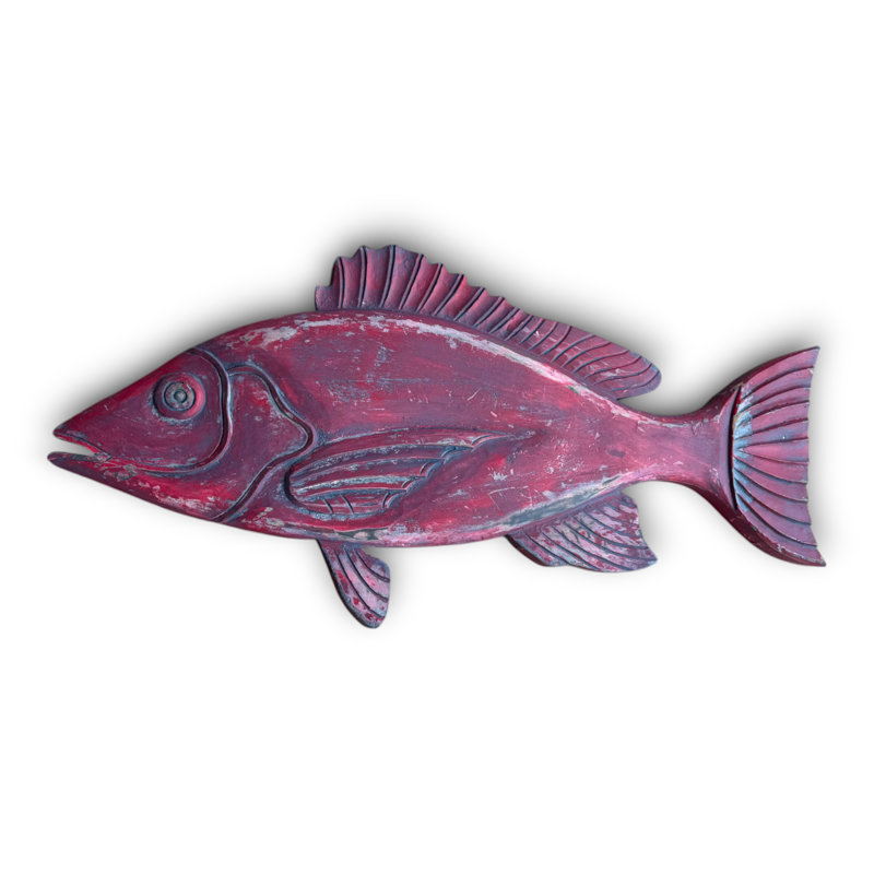 Art mural en bois Red Snapper - rose