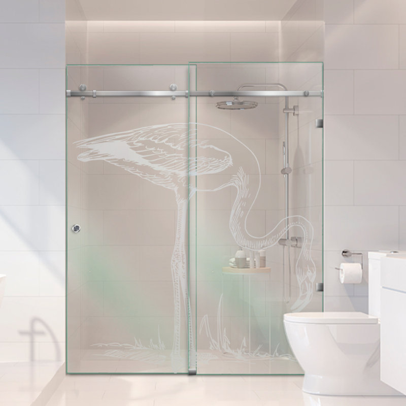 Portes de verre de douche coulissantes sans cadre H 58 po x H 80 po, Oui, Non privé