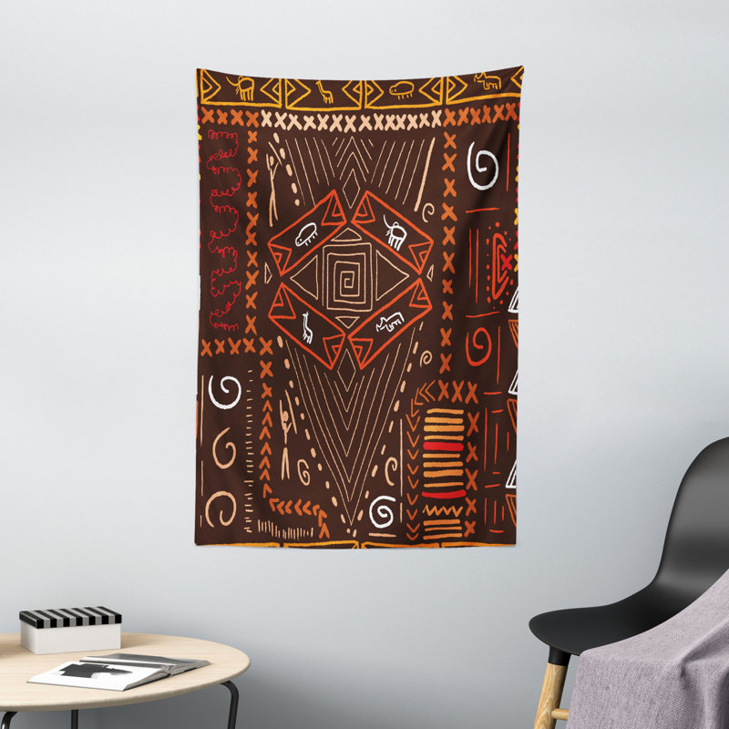 Tapisserie tribale en polyester, H 60 po x l 40 po