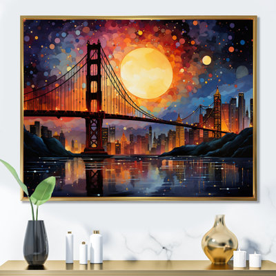 " Orange Bridge Gateway Pointillism III "