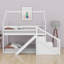 Lit superposé simple au-dessus de simple avec glissade et escalier, structure de lit mezzanine / lit superposé en bois avec rangement-1499880915