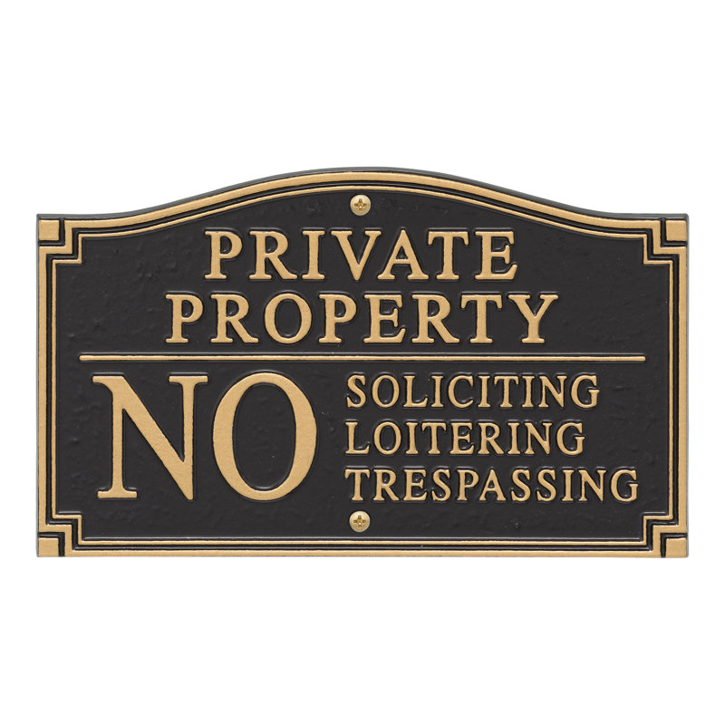 Private Property No Soliciting Loitering Trespassing Garden Sign