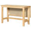 Table rectangulaire à rallonges, plateau et pieds en bois massif, 4 couverts, idéale pour la salle à manger.