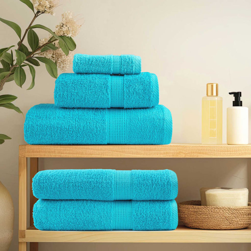 Premium Shower Towels SOLUND 4Pcs 600Gsm, Turquoise, Hand Towels - 4 Pack