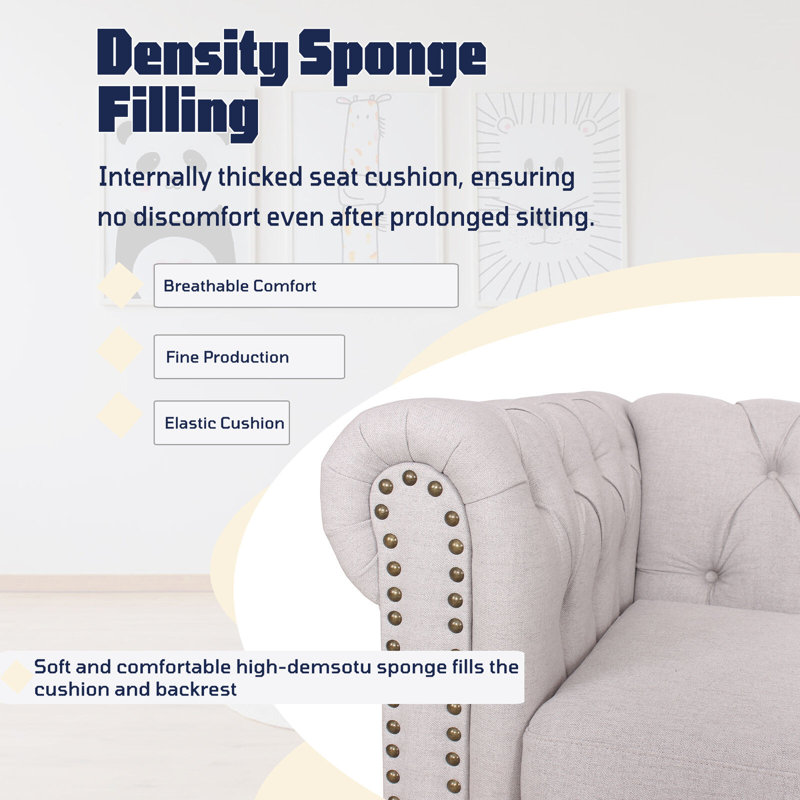 Sofa, Light Grey, Linen