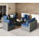 6 - Person Outdoor Rattan Patio Set with Cushions