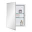 Armoire à pharmacie de salle de bain avec porte en miroir à bord biseauté 14 X 18 pouces, encastrée ou en surface, avec tablettes en verre réglables