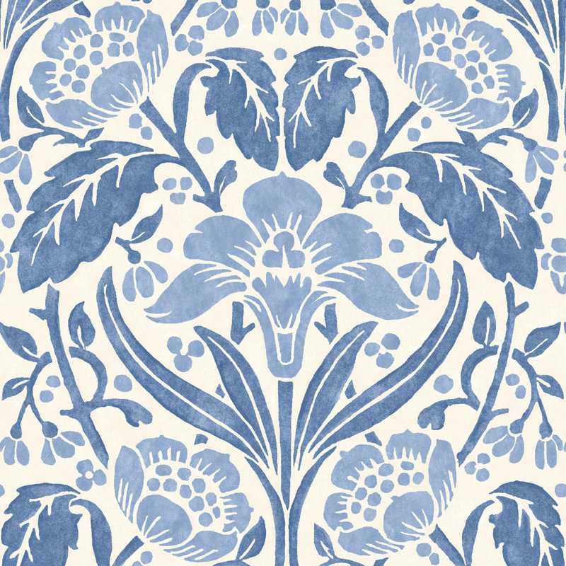 2'9" L x 27.58" W Wallpaper Roll, Blue