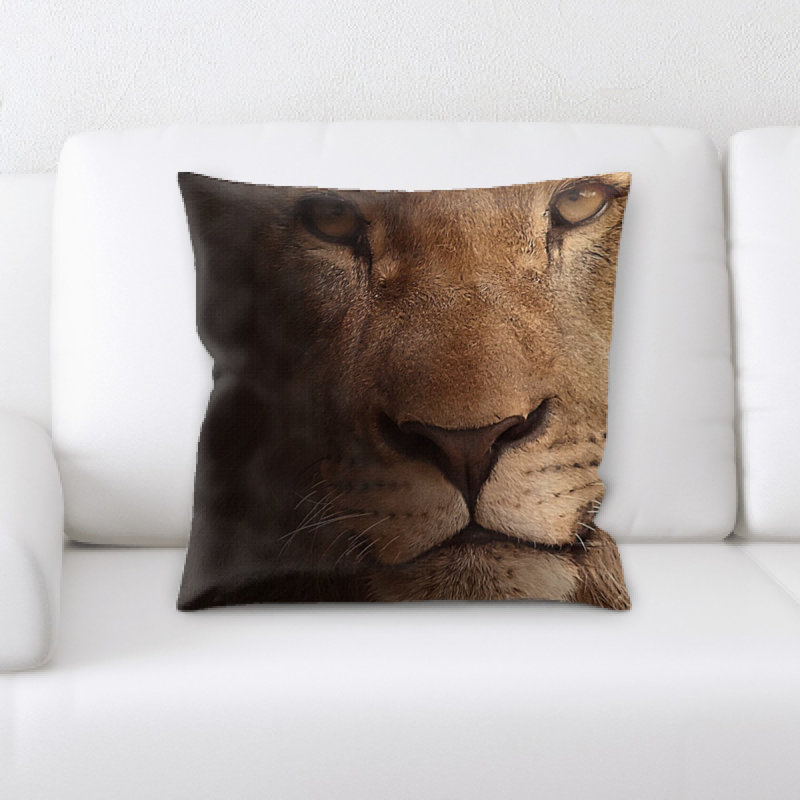 Housse et insert de coussin carré lion