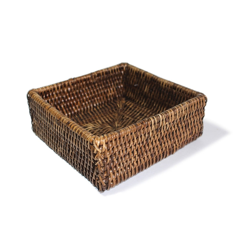 Boîte à serviettes carrée, H 2,25 po x l 6,25 po x P 6,25 po, Brun antique