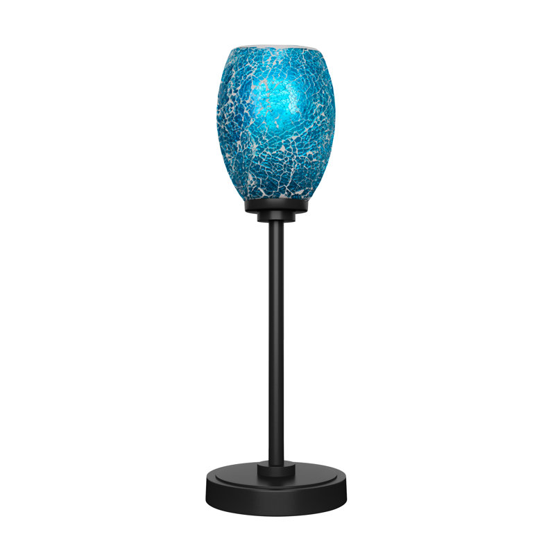 Aneka Accent Lamp Shown With 5" Turquoise Fusion Glass, Turquoise, Dark Granite