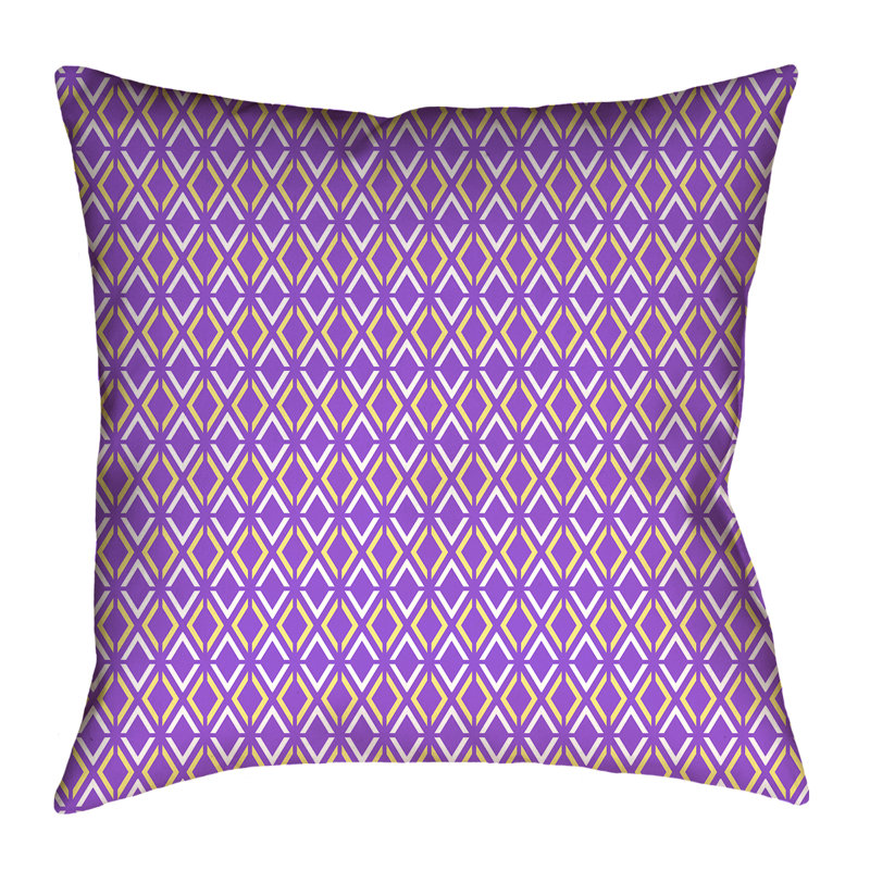 Housse de coussin Katelyn Elizabeth, 16 po x 1 po, Faux lin, Mauve / Jaune