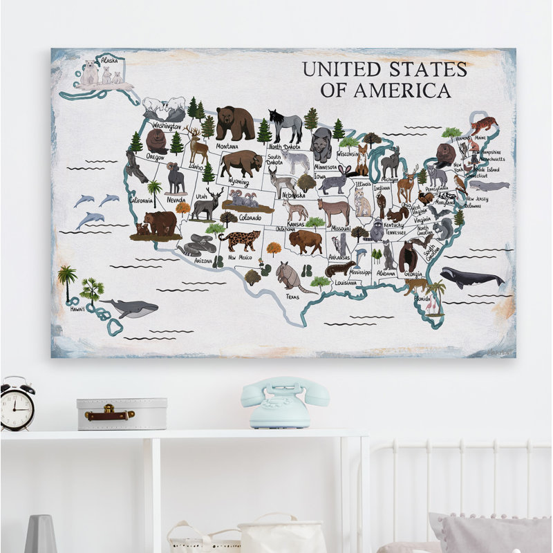 «US Animals II», reproduction sur toile tendue, H 30 po x l 45 po x 1,5 po