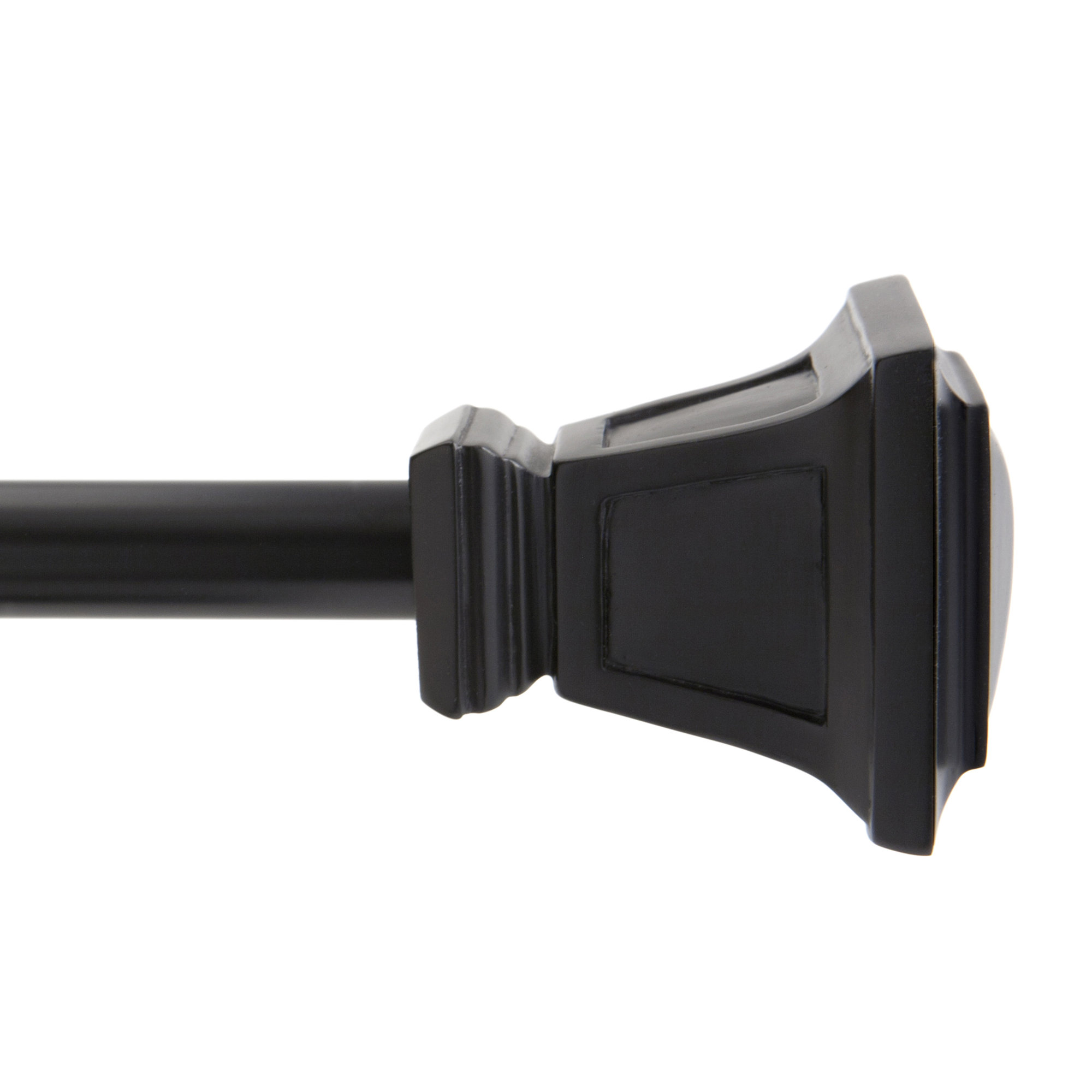 Richmond Adjustable 0.63" Single Curtain Rod, Matte Black, 28" - 48"
