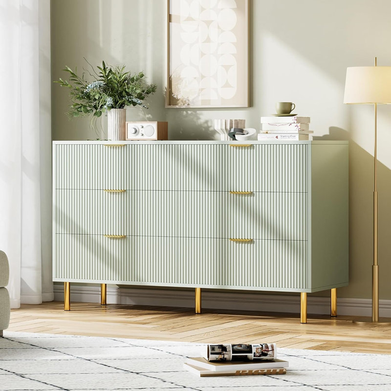 Commode 6 tiroirs Modern, Vert