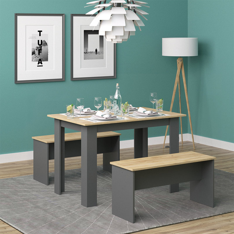 Kanerva 4 -Person Dining Set, Beige, Beige, Beige