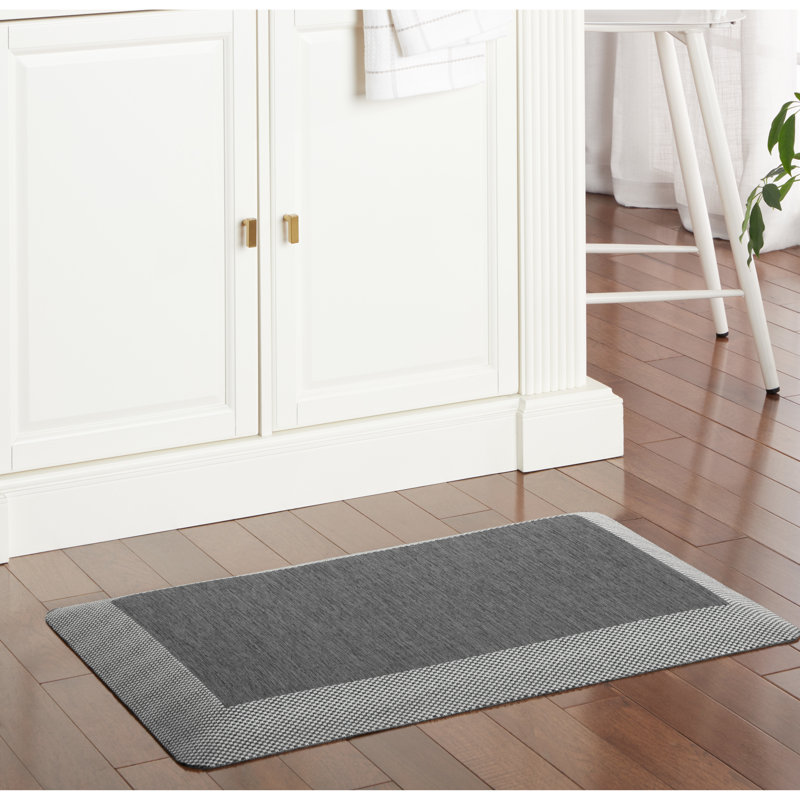 Martha Stewart Mira Modern Heathered Anti-Fatigue Air-Infused Kitchen Mat, Black, Rectangle 1' 63" x 2' 26''