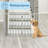 Pet Gate - 3-Panel Foldable Dog & Cat 54x24 Indoor Gate for Doorways, Stairs & Hallways, Freestanding Retractable Wooden Accordion Fence, No Install Needed, Pet Barrier Safety by PETMAKER (White)